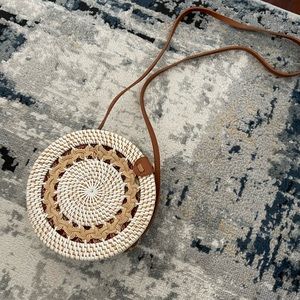 Rattan round summer bag